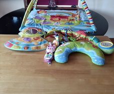Baby play mat, toys, VTech peak and play phone