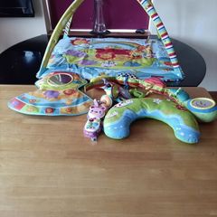 Baby play mat, toys, VTech peak and play phone