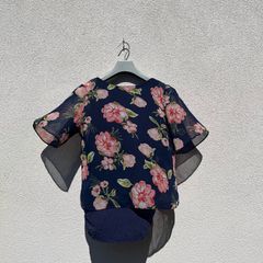 floral navy blouse size 12