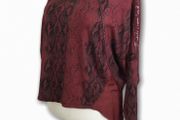 Ladies Red &amp; Black Animal Print &amp; Sequin Bat Wing Stylish Cotton Top Uk 18