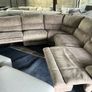 Beige manual recliner corner sofa set Image 6