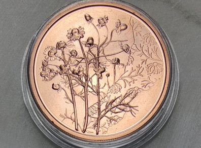 Austria 10 Euro Copper Uncirculated Coin 2023 - Chamomile - Languages of Flowers