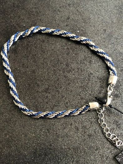 DesignSix London Candice Bracelet New With Tag, Silver & Navy Colour