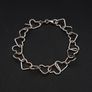 Vintage Sterling Silver Linked Hearts Bracelet Image 9
