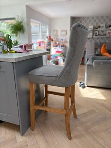 Four Grey Fabric Counter Bar Stool - Clara