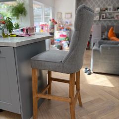 Four Grey Fabric Counter Bar Stool - Clara