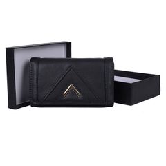 New Stylish Black - Strong Pu Leather Purse With Metal Bar