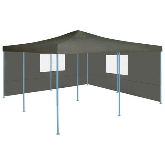Folding Gazebo with 2 Sidewalls 5x5 m Anthracite
