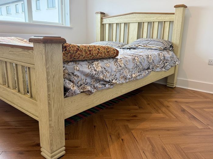 Lancaster Bed Frame | King | 5ft | Aged Grey/Oak