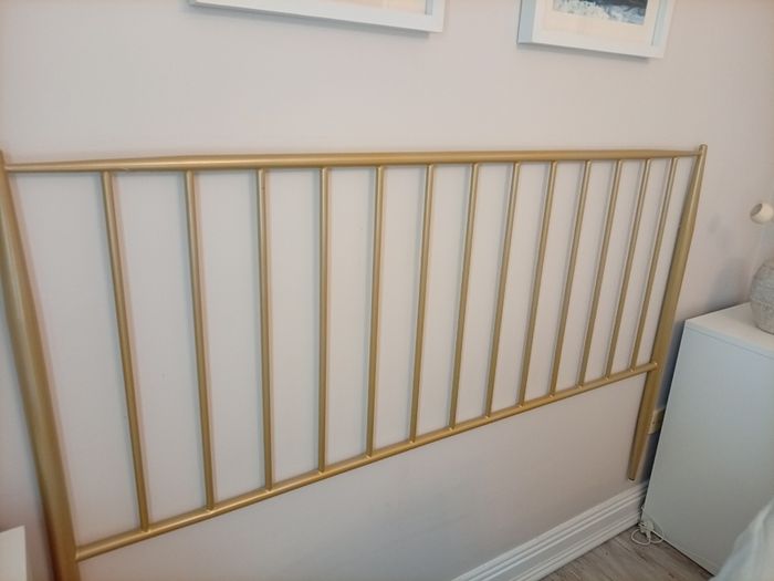 Kave home beautiful golden metal headboard
