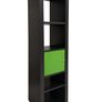 Ikea Kallax Black shelving unit with green cupboard door Image 2