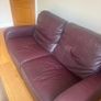 Leather Burgundy Couch Image 3