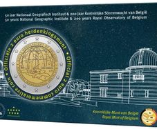Belgium 2 Euro Commemorative Coin 2026 - 50 Years of the National Geographical Institute Belgium. Coincard. BU