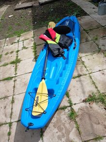 Kayak , wet suit and life jacket