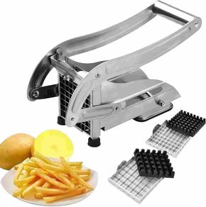 Stainless Steel Potato & French Fry Cutter 2- Blade Non-Slip Suction Base