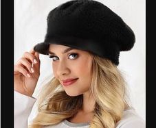 Lovely Black Hat - cashmere style fabric - new/nice gift