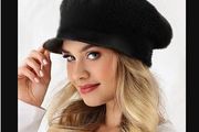 Lovely Black Hat - cashmere style fabric - new/nice gift