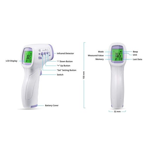 Flu fever temperature Infrared Contactless Thermometer baby