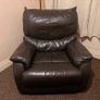 black leather sofa and arm chairs Image 3