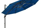 4-Tier Parasol with Aluminium Pole Azure Blue 3x3 m