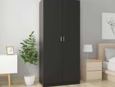 Wardrobe Black 90x52x200 cm Chipboard