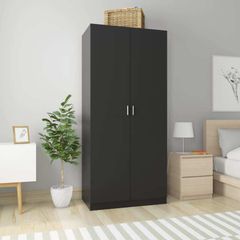 Wardrobe Black 90x52x200 cm Chipboard