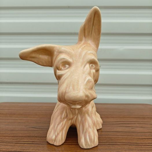 Large 20th century Crown Devon terrier dog figure, very Sylvac look to it, as well as mischievous.
