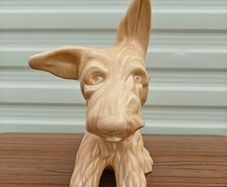Large 20th century Crown Devon terrier dog figure, very Sylvac look to it, as well as mischievous.