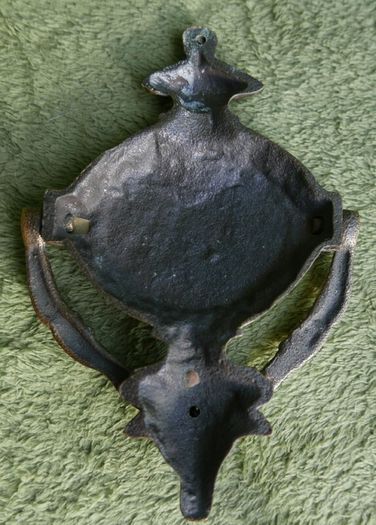 Vintage Solid Brass Door Knocker Floral Rams head