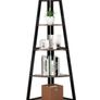 5 Tier Rustic Corner Bookshelf Small Bookcase Plant Stand for Living Room Image 2