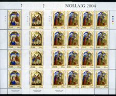 2004 Ireland Christmas Commemorative Stamps Sheetlet Plate 1A1A1A1A Mint Never Hinged (MNH)