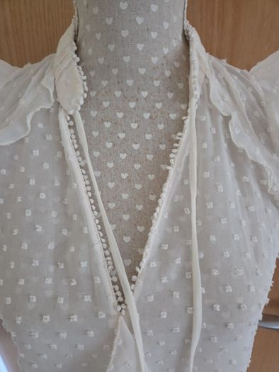 Zara cream dobby top uk10