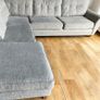 Grey corner sofa with matching footstool Image 3