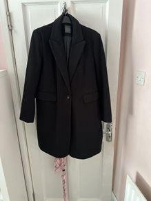Ladies Wool Dressy Black Blazer-Primark-Size 12