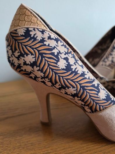Ruby Shoo Patterned Peep Toe Heels - UK 7 EU 40 - Excellent Condition