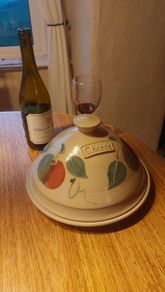 Stunning Large and Heavy Irish Studio  Pottery Hand-Potted and Hand-Painted Cheese Dome and Underplate By Ballydougan Pottery, Armagh, Northern Ireland, Apple Pattern, Excellent Condition