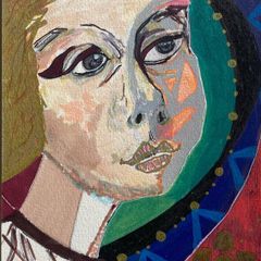Original Art Figurative art Irish Art Harry Clarke inspired  Original Irish Art