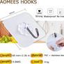 Adhesive Hooks Heavy Duty Wall Hooks 8kg (Max) Self Adhesive Hook 12pcs Image 3