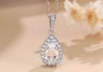 Certified Moissanite Teardrop Pendant Necklace