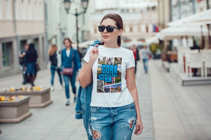 CORK city GTA themed printed T-shirt Tee Top Shirt Great Gift Present