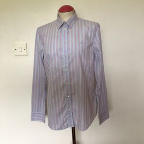 Ladies GANT Cotton blend blue long sleeve shirt  office size 14 includes postage