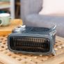 1800W/1.8KW Electric Heater, Retro Horizontal/Vertical Fan Heater in Grey with Adjustable Thermostat, 2 Heat Settings, 20m2 Room Size, Dial Control (FREE POSTAGE) Image 4