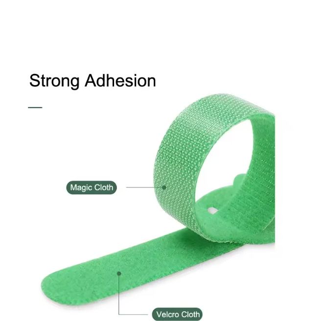 5pcs Wire Loop Hook Ties Cable Straps Green  Reusable Fastening Organizer Adjustable Free inspection