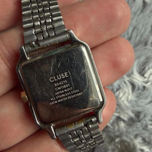 Cluse La Tetragone rectangular 14 mm Two-Tone Watch