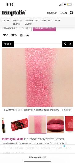 Isamaya diamond lip glow lipstick in bluff