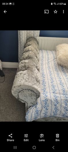 Grey /silver sleigh end bed