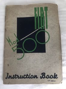 Fiat 500 instruction manual 1957 -1975