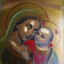Vintage Virgin and Child, Brass  Icon Image 2