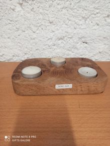 Handmade Burr Oak Tealight Candle