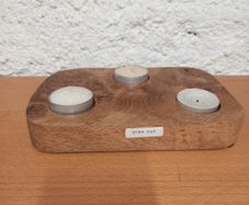 Handmade Burr Oak Tealight Candle